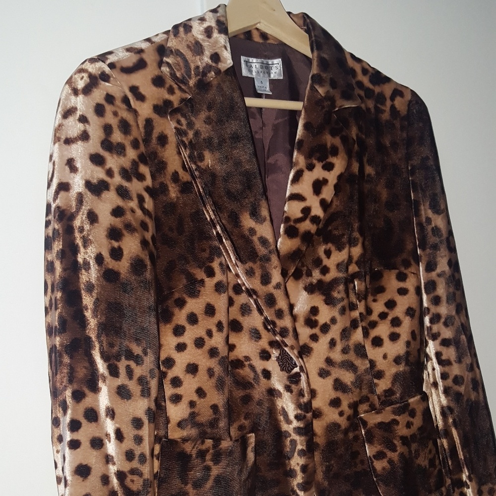 Talbots Leopard Animal Print Dressy Blazer Jacket